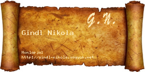 Gindl Nikola névjegykártya
